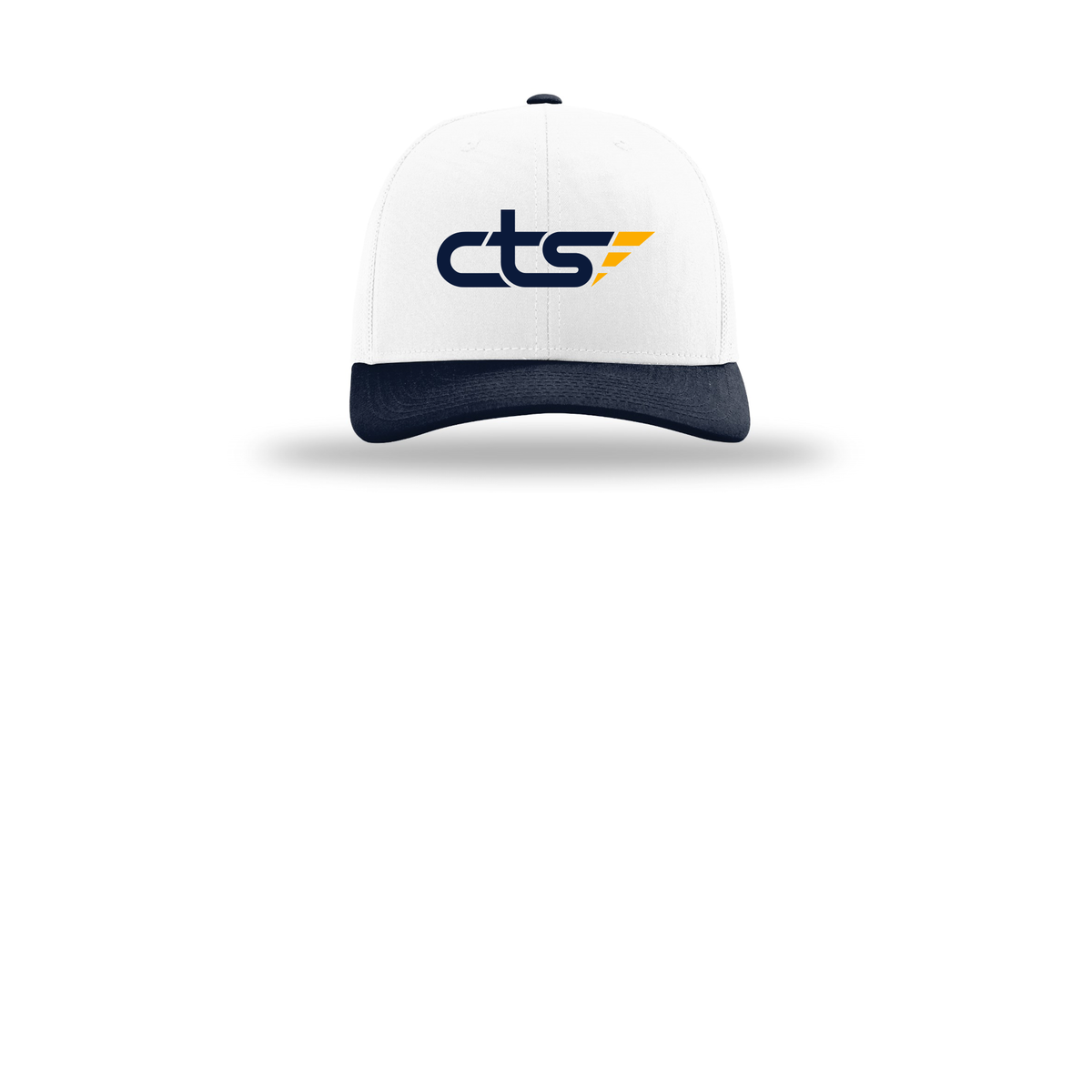 cts1-richardson-trucker-cap-embroidery-capfront-R112-whitewhitenavy-flat-front