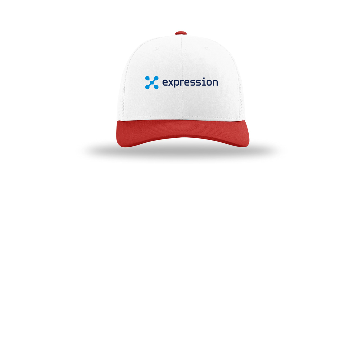 expr-richardson-trucker-cap-embroidery-capfront-R112-whitewhitered-flat-front