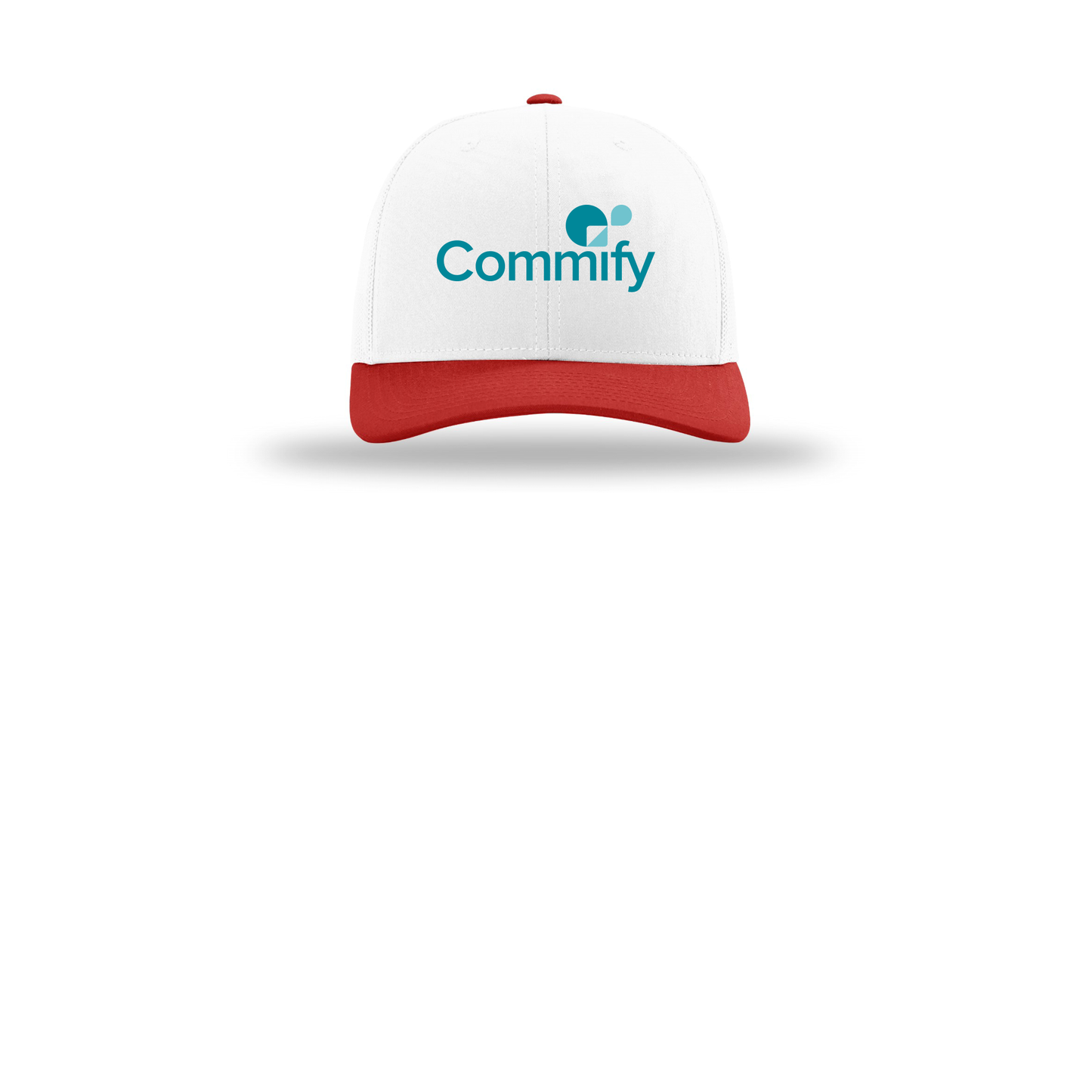 commify-richardson-trucker-cap-embroidery-capfront-R112-whitewhitered-flat-front