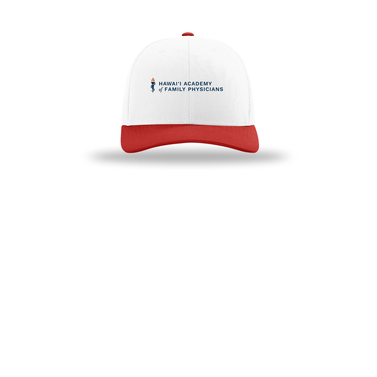 hafp-richardson-trucker-cap-embroidery-capfront-R112-whitewhitered-flat-front