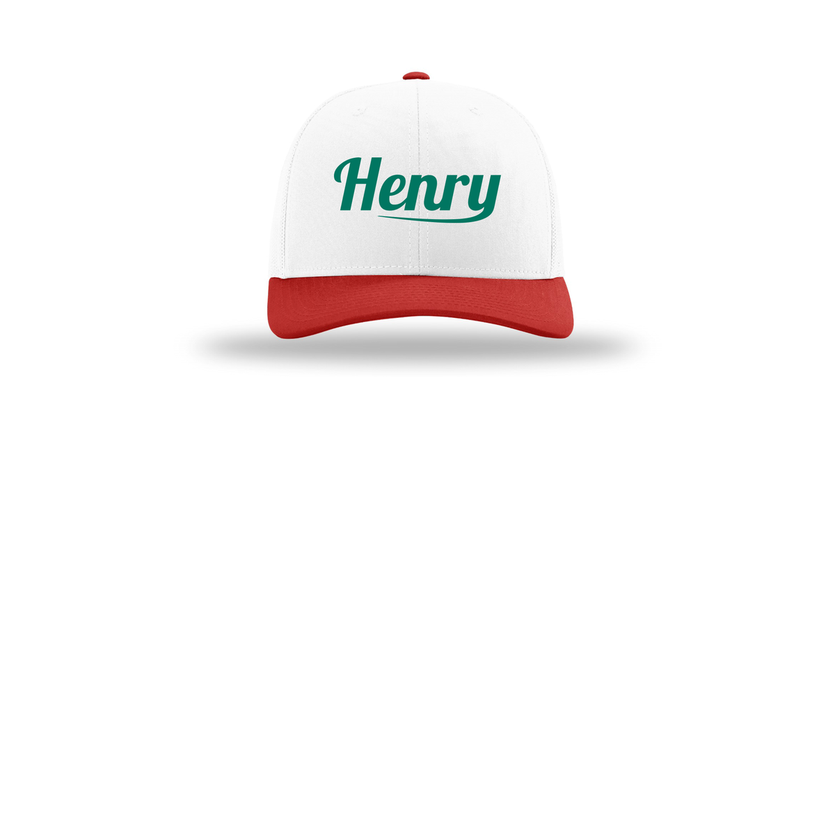 henrymeds-richardson-trucker-cap-embroidery-capfront-R112-whitewhitered-flat-front