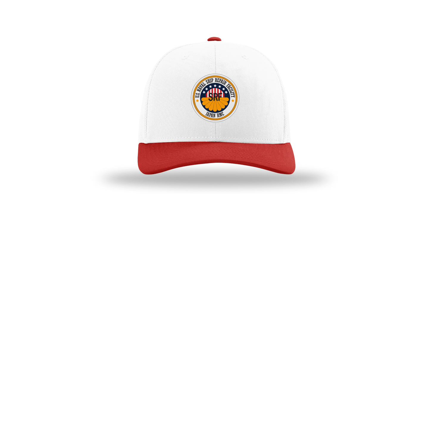 srf-jrmc-richardson-trucker-cap-embroidery-capfront-R112-whitewhitered-flat-front