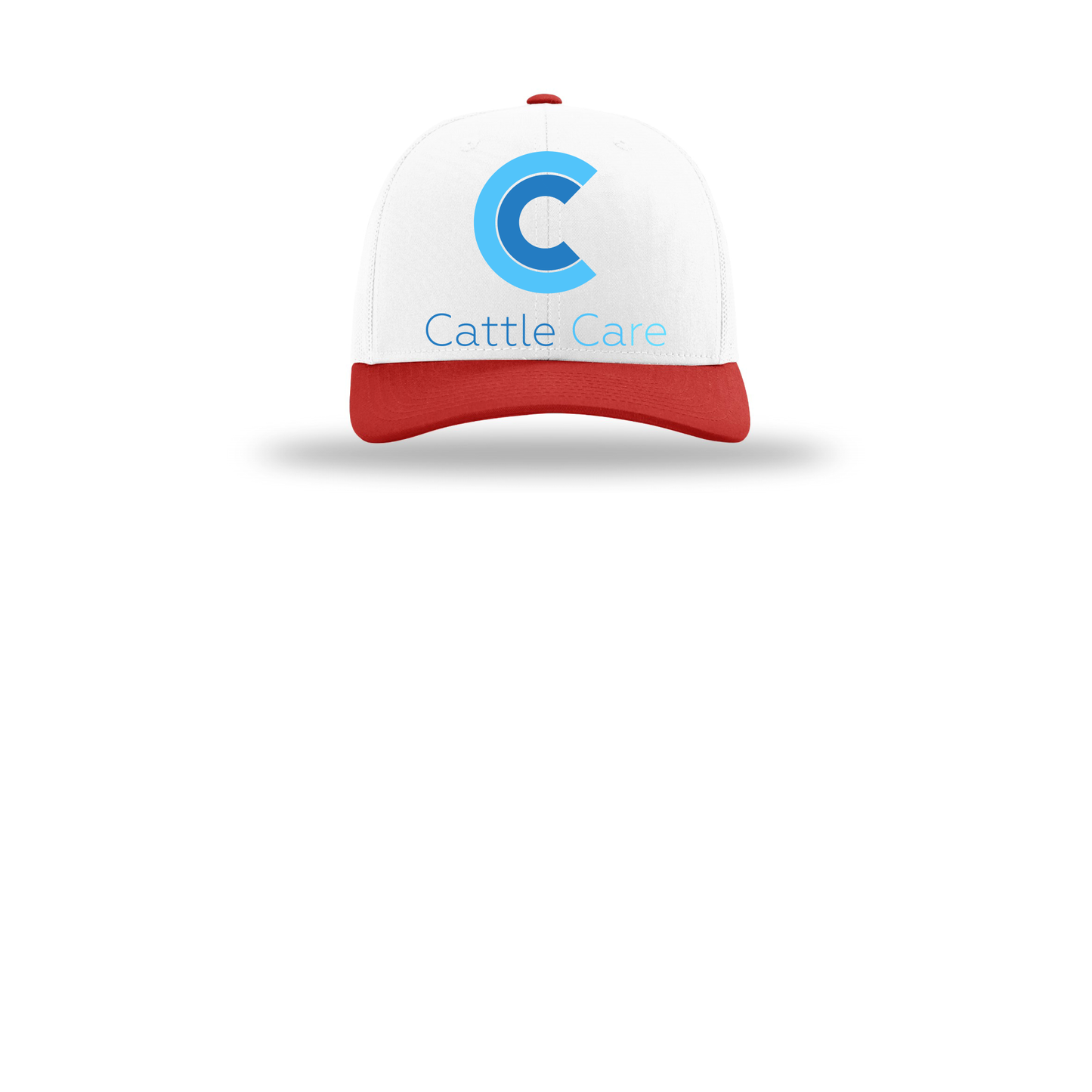 cattle-care-richardson-trucker-cap-embroidery-capfront-R112-whitewhitered-flat-front