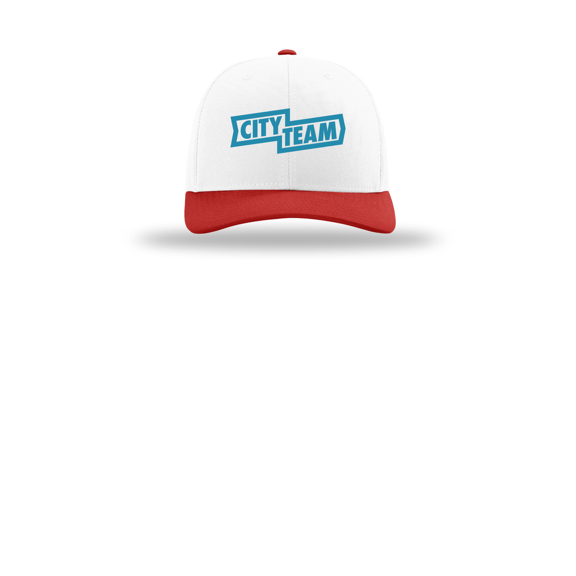 cityteam-richardson-trucker-cap-embroidery-capfront-R112-whitewhitered-flat-front