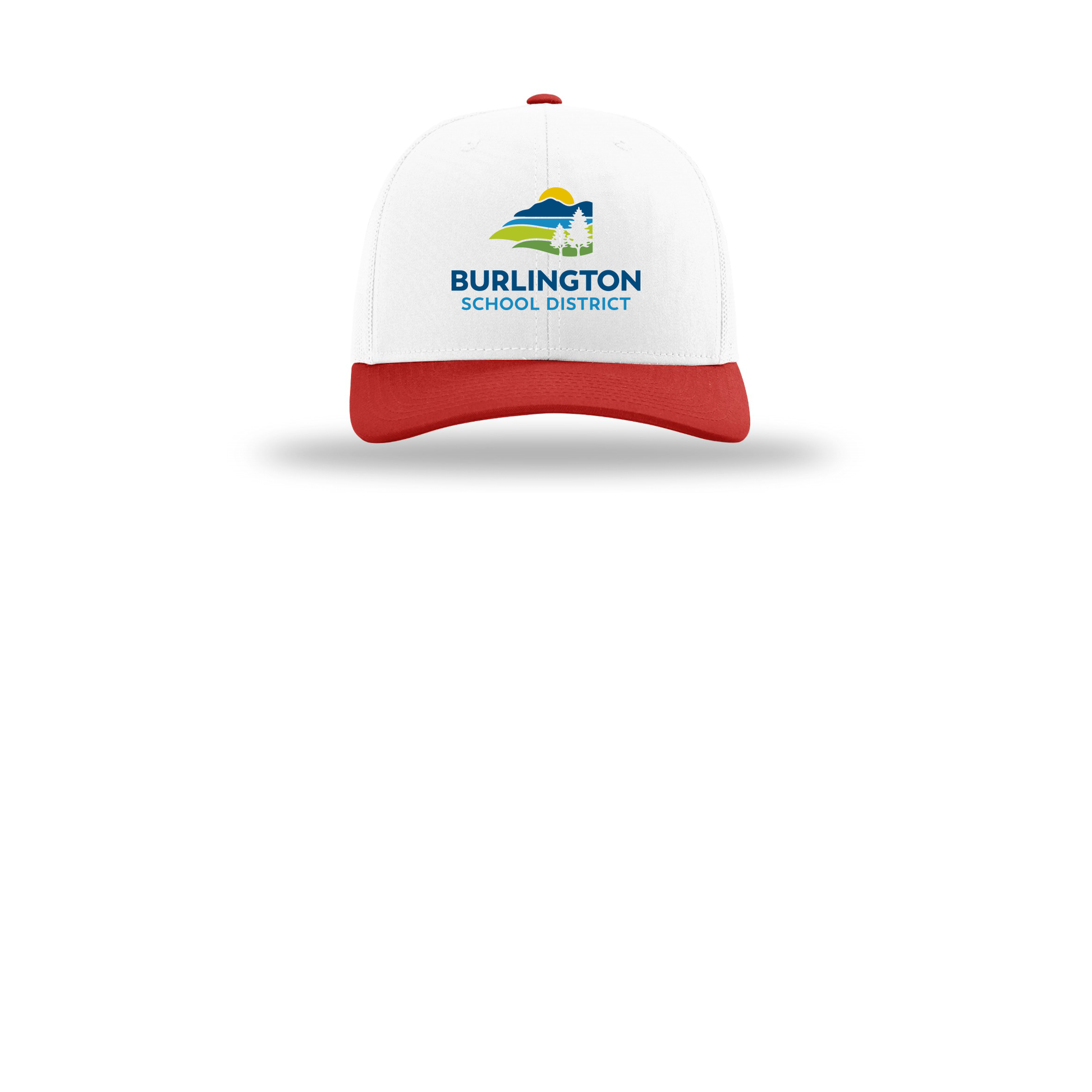 bsdvt-richardson-trucker-cap-embroidery-capfront-R112-whitewhitered-flat-front