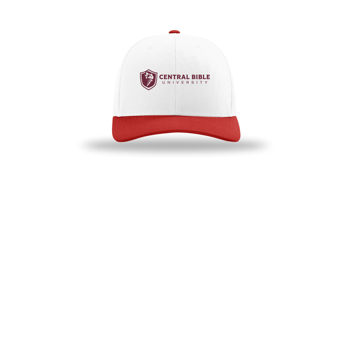 centralbible-richardson-trucker-cap-embroidery-capfront-R112-whitewhitered-flat-front