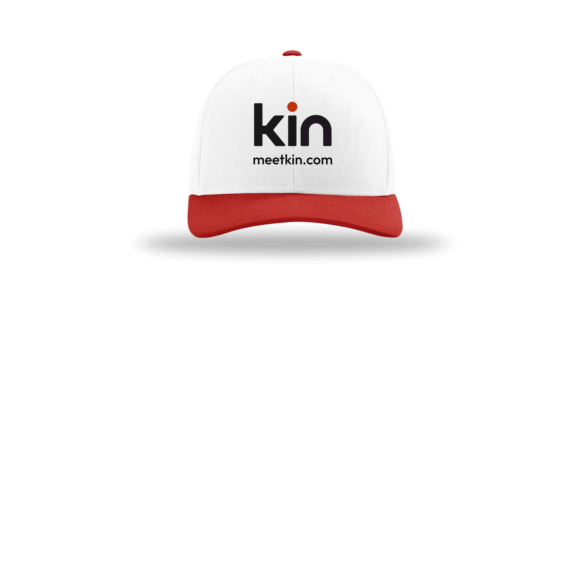 kin-richardson-trucker-cap-embroidery-capfront-R112-whitewhitered-flat-front