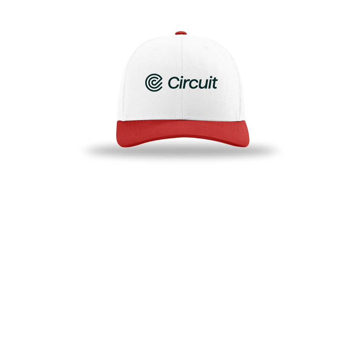 ridecircuit-richardson-trucker-cap-embroidery-capfront-R112-whitewhitered-flat-front