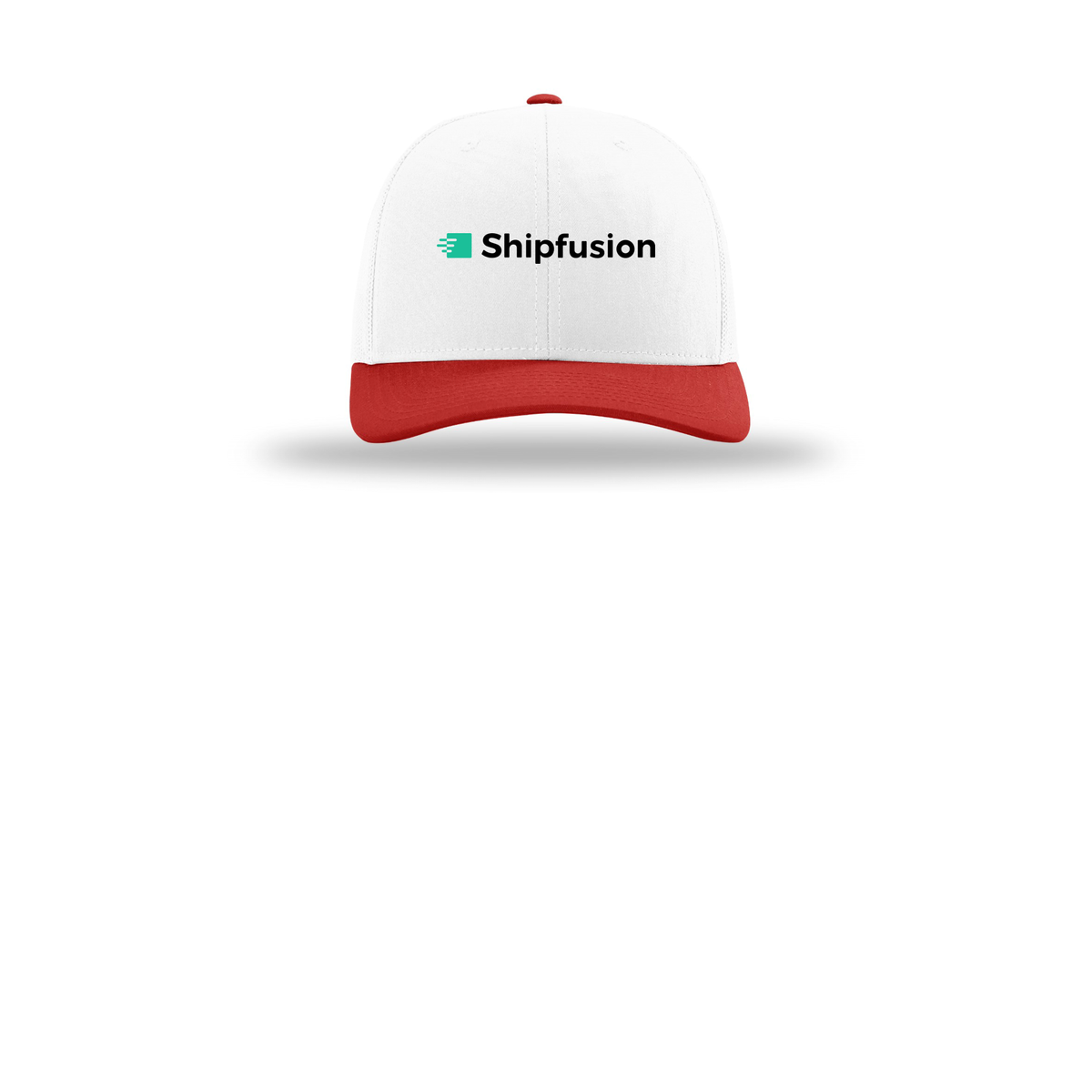shipfusion-richardson-trucker-cap-embroidery-capfront-R112-whitewhitered-flat-front