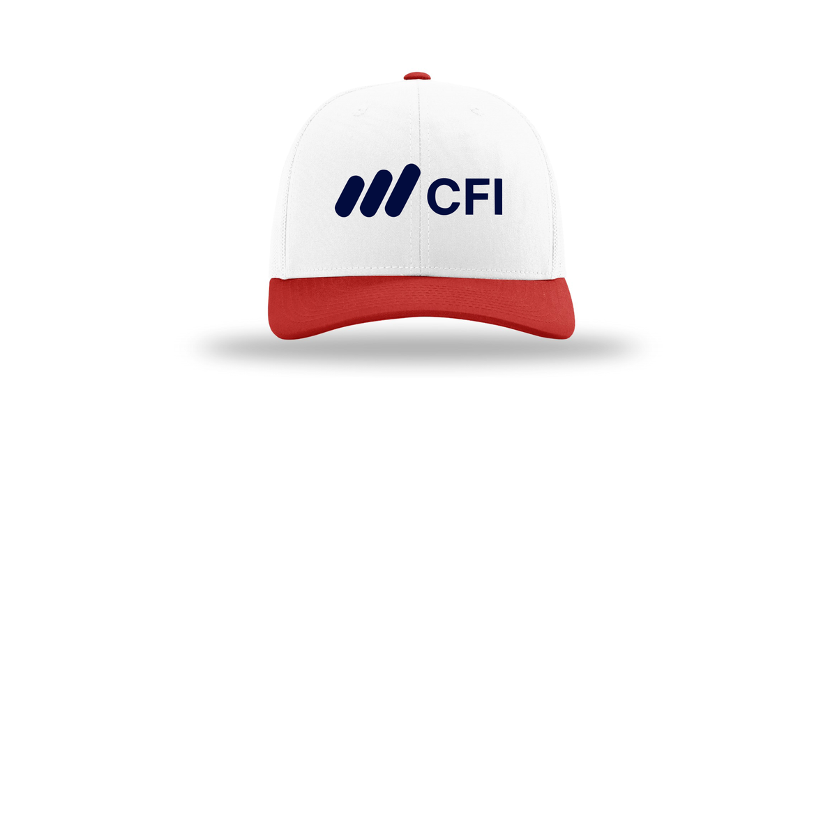 corporatefinanceinstitute-richardson-trucker-cap-embroidery-capfront-R112-whitewhitered-flat-front