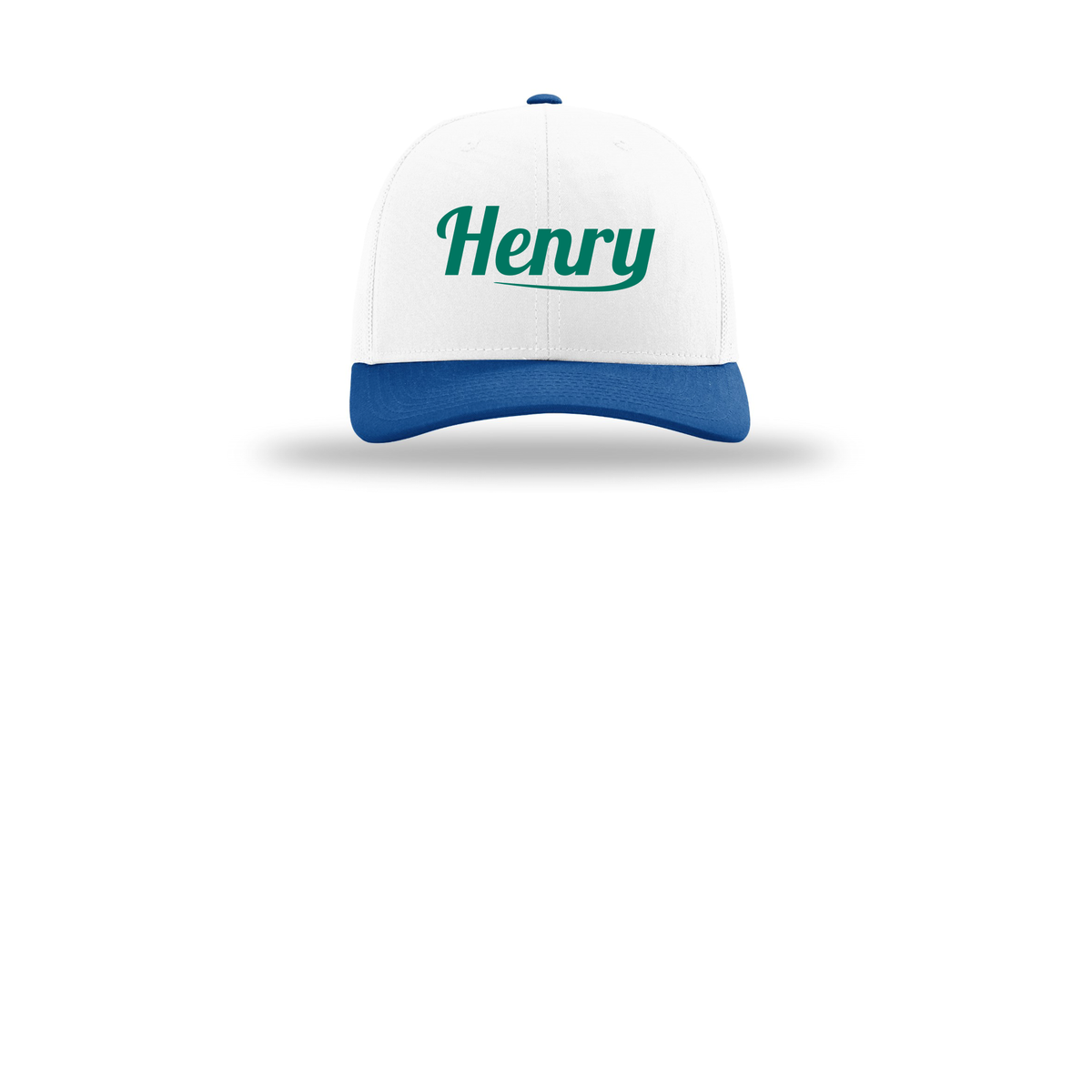 henrymeds-richardson-trucker-cap-embroidery-capfront-R112-whitewhiteroyal-flat-front