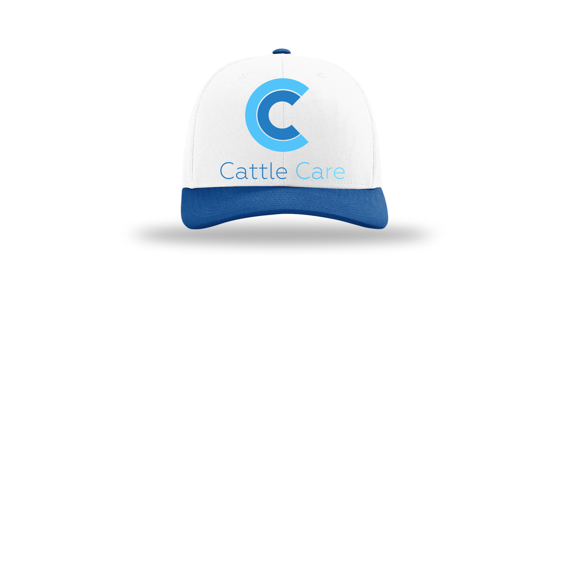 cattle-care-richardson-trucker-cap-embroidery-capfront-R112-whitewhiteroyal-flat-front