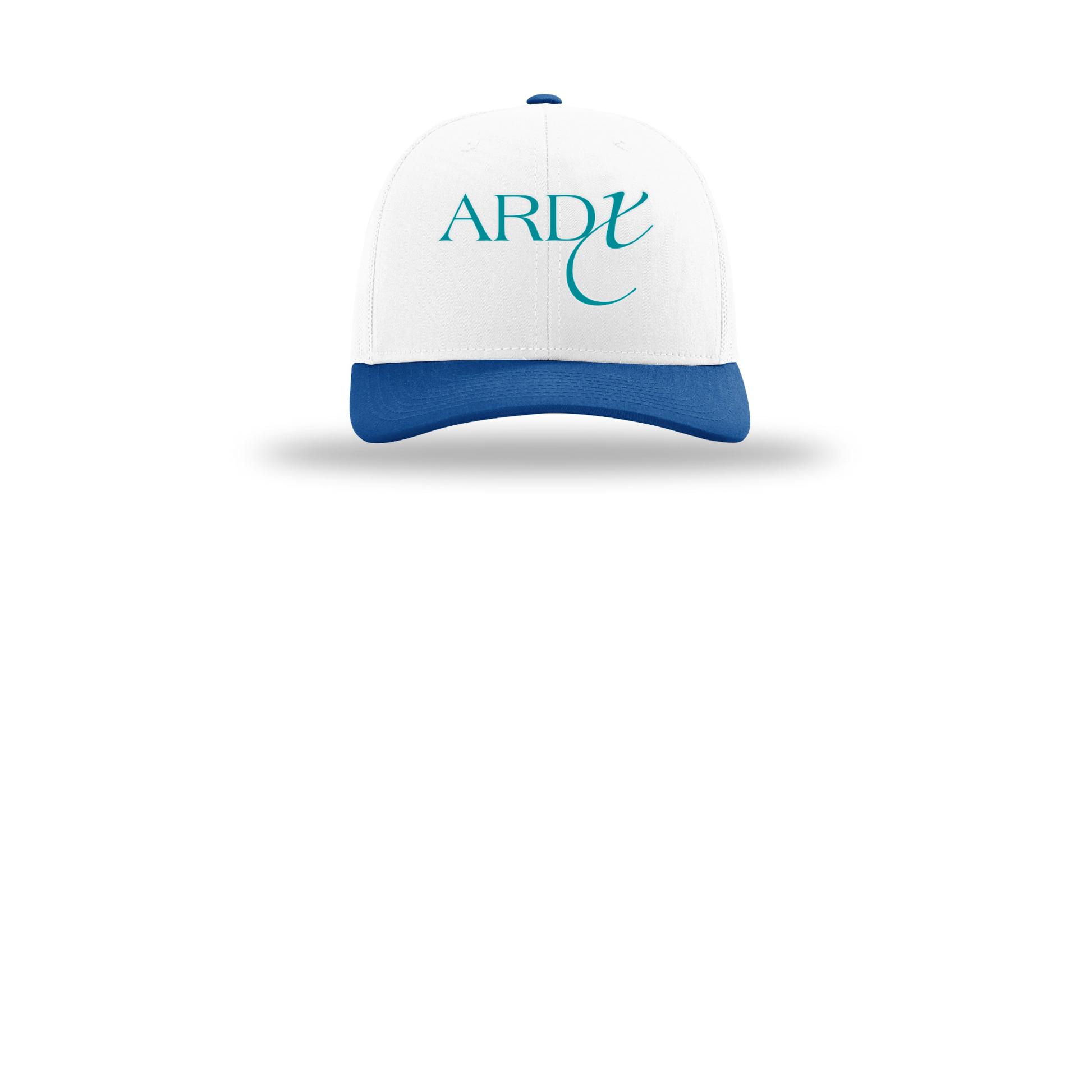 ardx-richardson-trucker-cap-embroidery-capfront-R112-whitewhiteroyal-flat-front