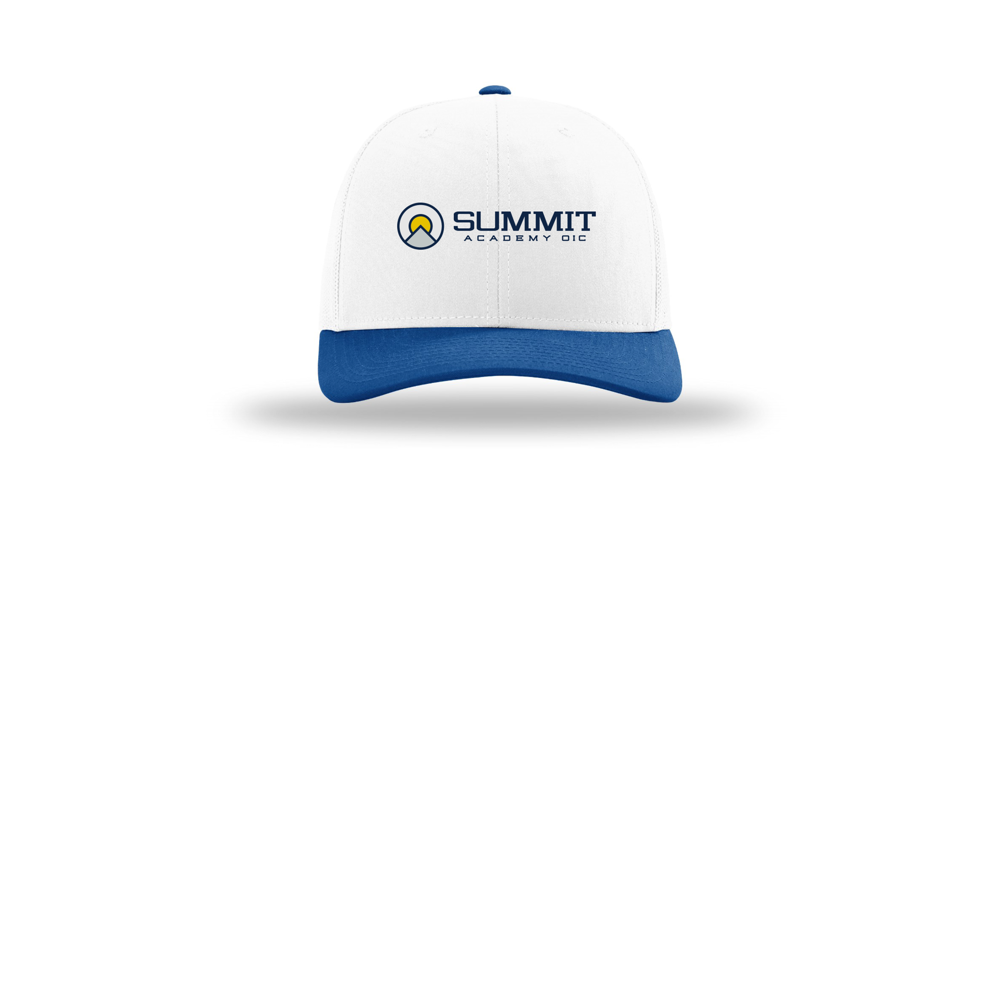 saoic-richardson-trucker-cap-embroidery-capfront-R112-whitewhiteroyal-flat-front