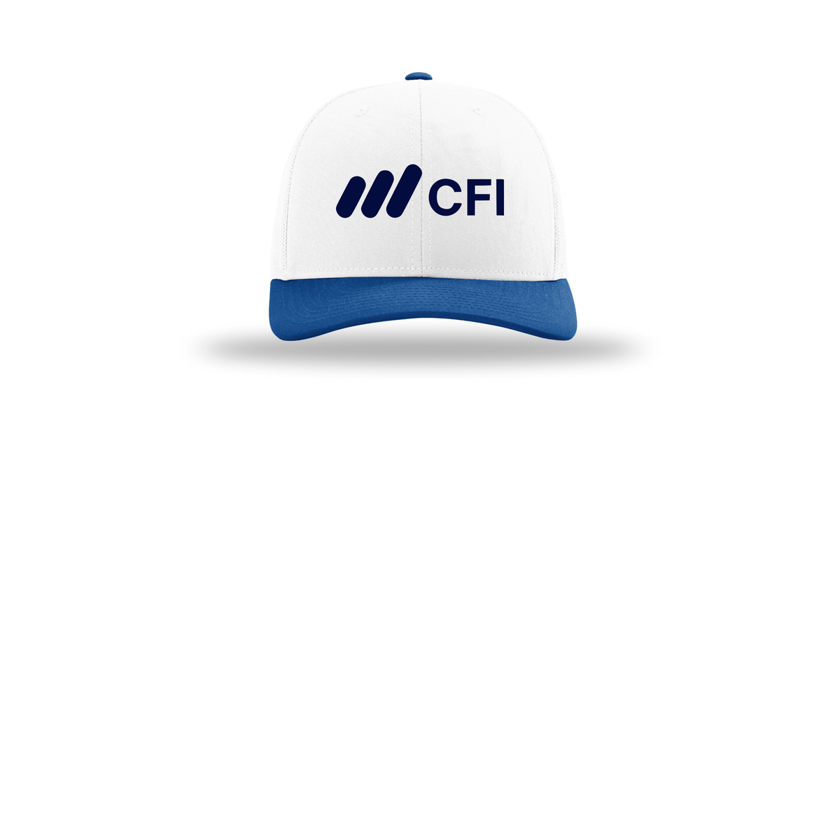 corporatefinanceinstitute-richardson-trucker-cap-embroidery-capfront-R112-whitewhiteroyal-flat-front