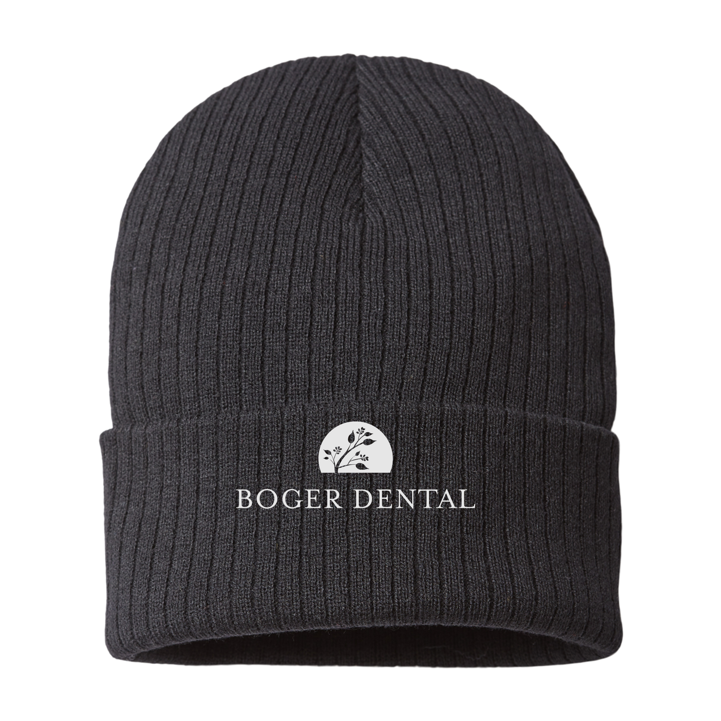boger-dental-sustainable-cuffed-beanie-embroidery-capfront-RIO-black-flat-front