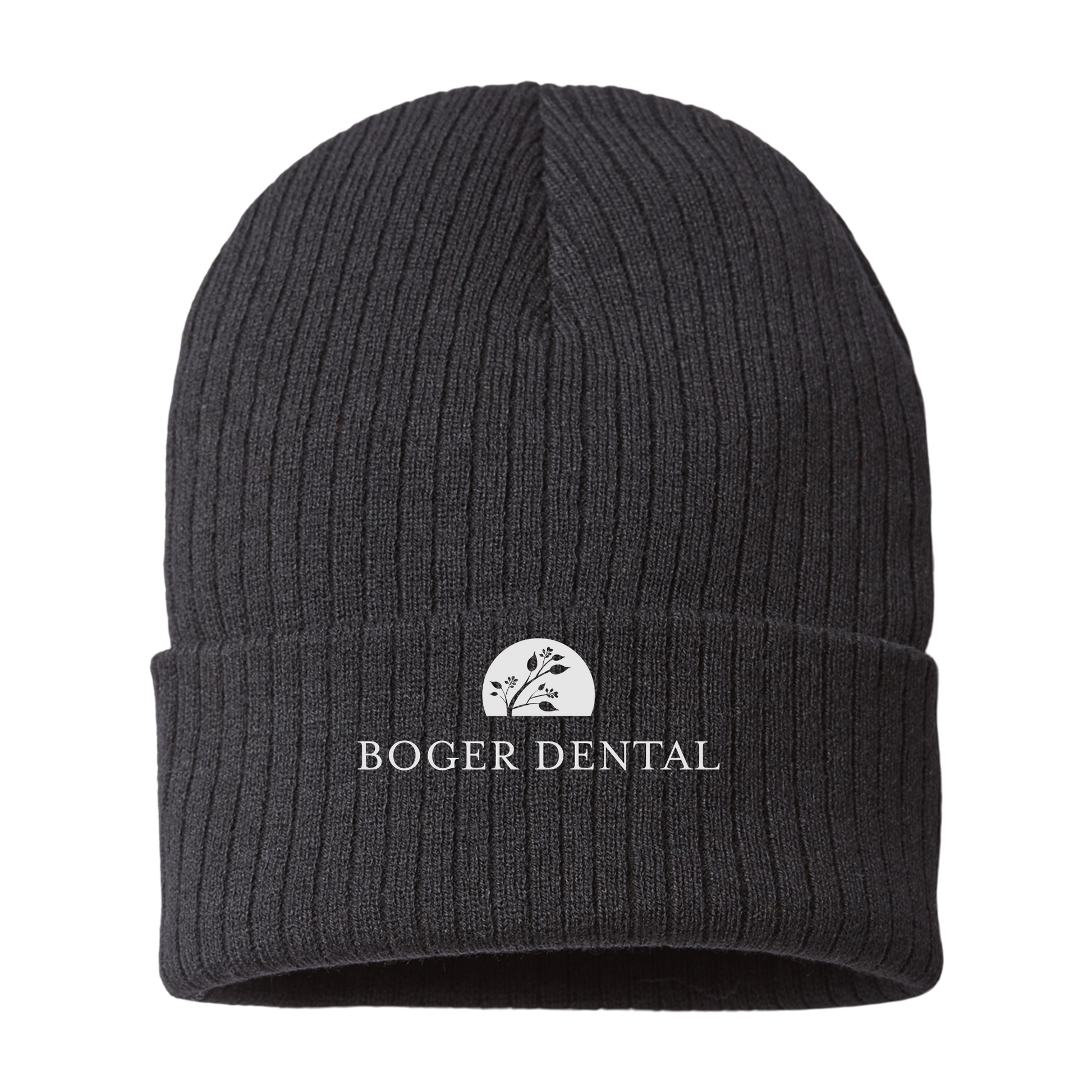 boger-dental-sustainable-cuffed-beanie-embroidery-capfront-RIO-black-flat-front