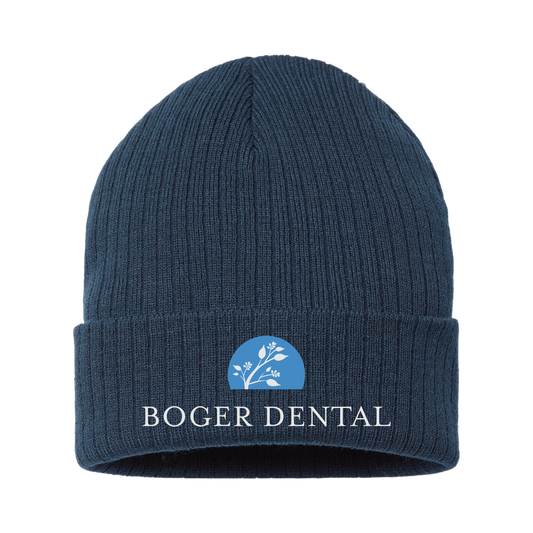 boger-dental-sustainable-cuffed-beanie-embroidery-capfront-RIO-navy-flat-front