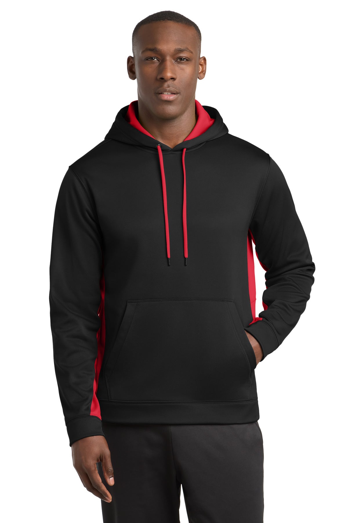 Sport-Tek® Sport-Wick® Fleece Colorblock Hooded Pullover. ST235