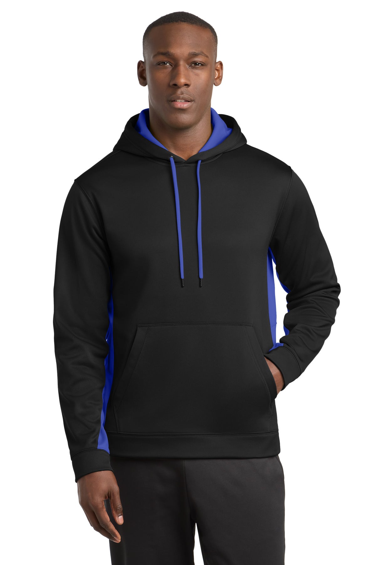 Sport-Tek® Sport-Wick® Fleece Colorblock Hooded Pullover. ST235