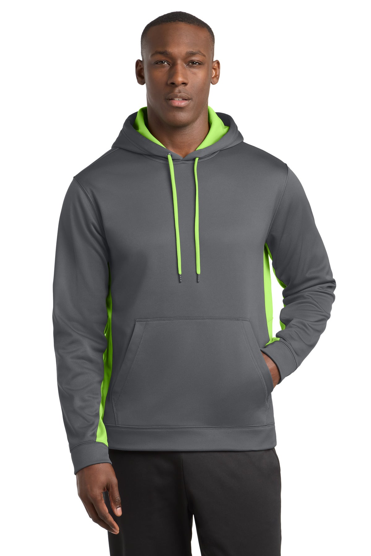 Sport-Tek® Sport-Wick® Fleece Colorblock Hooded Pullover. ST235