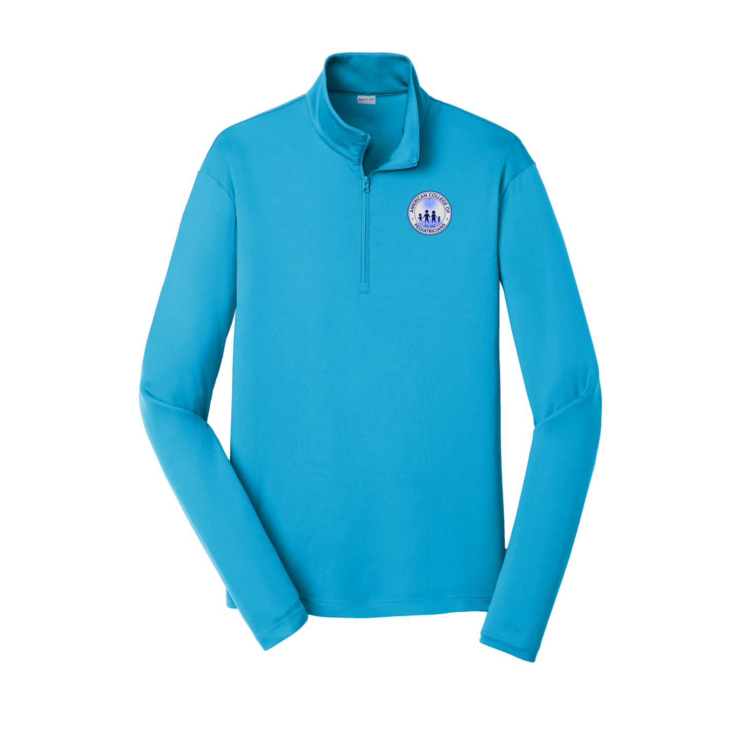 acpeds-lightweight-quarter-zip-dtf-leftchest-ST357-atomicblue-flat-front