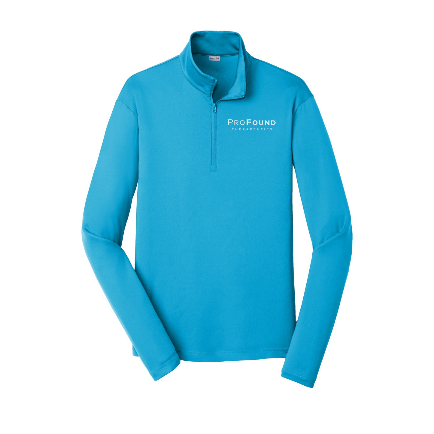 profoundtx-lightweight-quarter-zip-dtf-leftchest-ST357-atomicblue-flat-front