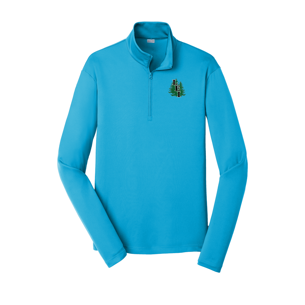 leisite-lightweight-quarter-zip-dtf-leftchest-ST357-atomicblue-flat-front