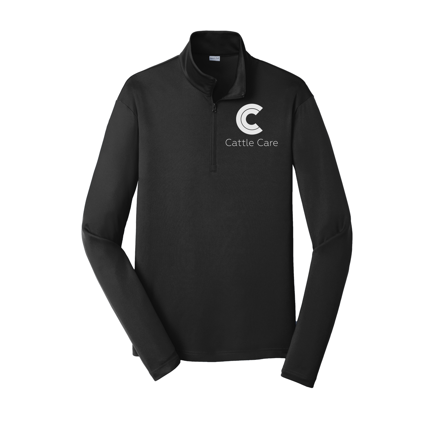 cattle-care-lightweight-quarter-zip-dtf-leftchest-ST357-black-flat-front