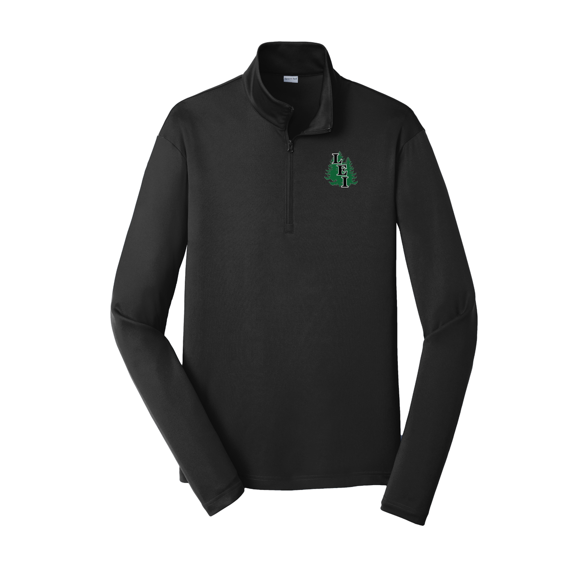 leisite-lightweight-quarter-zip-dtf-leftchest-ST357-black-flat-front