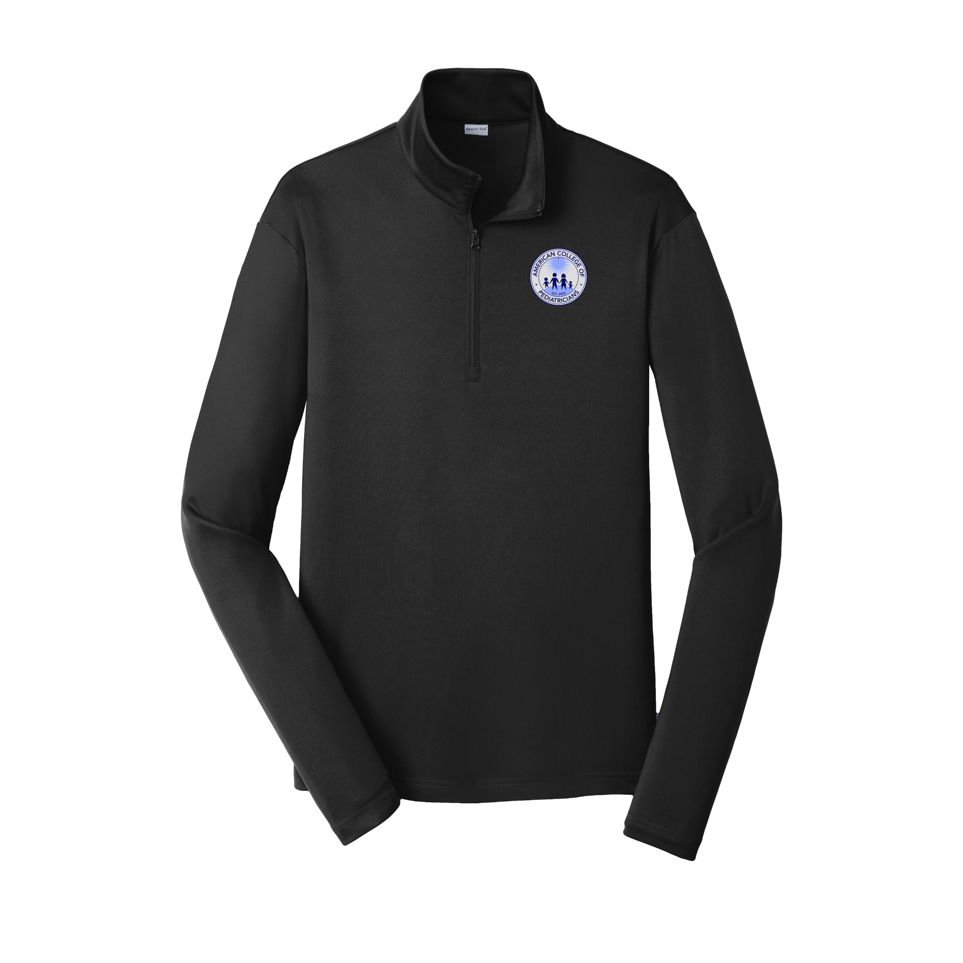 acpeds-lightweight-quarter-zip-dtf-leftchest-ST357-black-flat-front