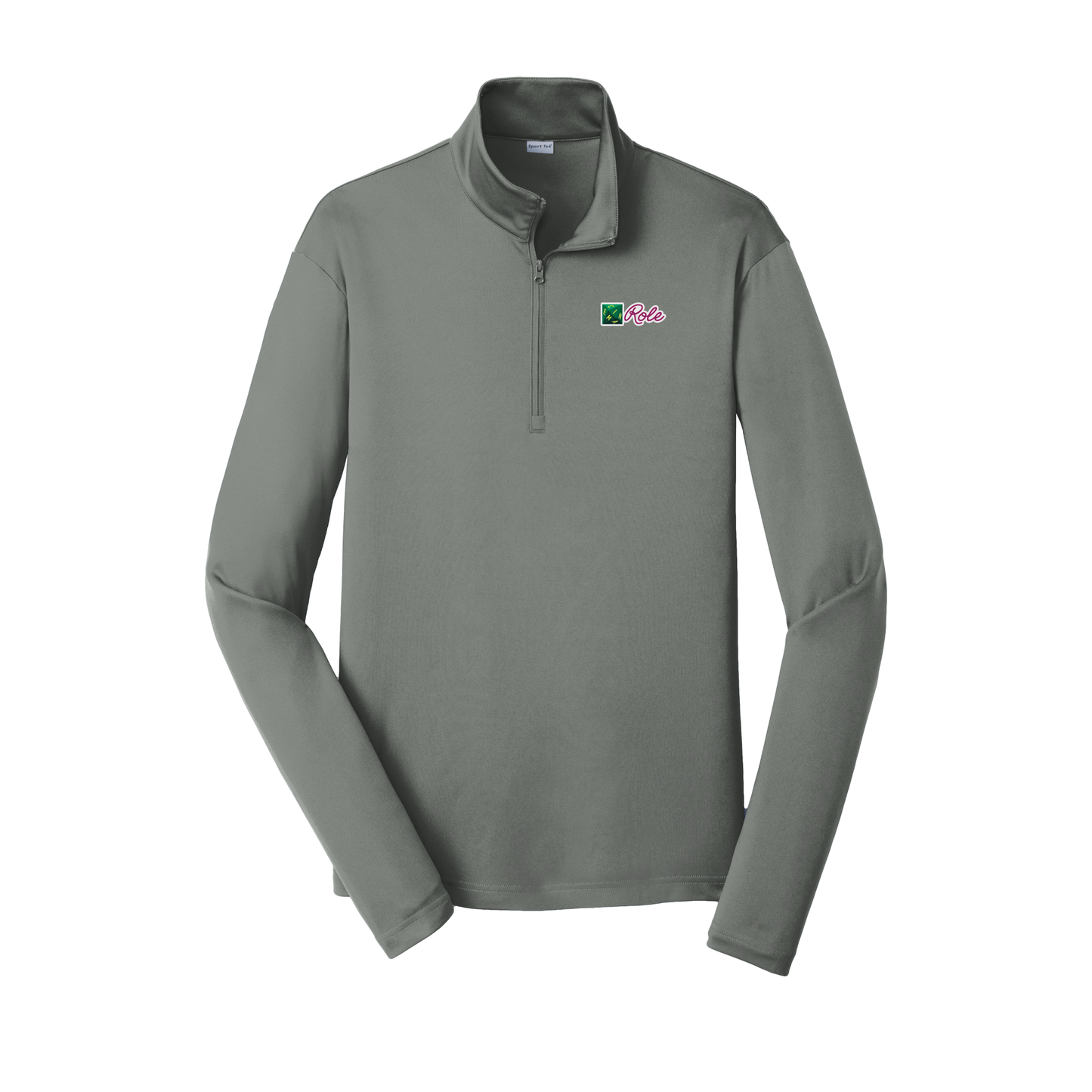 cinemarole-lightweight-quarter-zip-dtf-leftchest-ST357-greyconcrete-flat-front