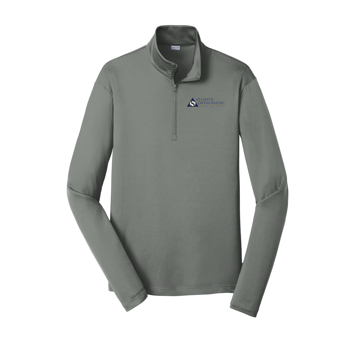 atlanticortho-lightweight-quarter-zip-dtf-leftchest-ST357-greyconcrete-flat-front