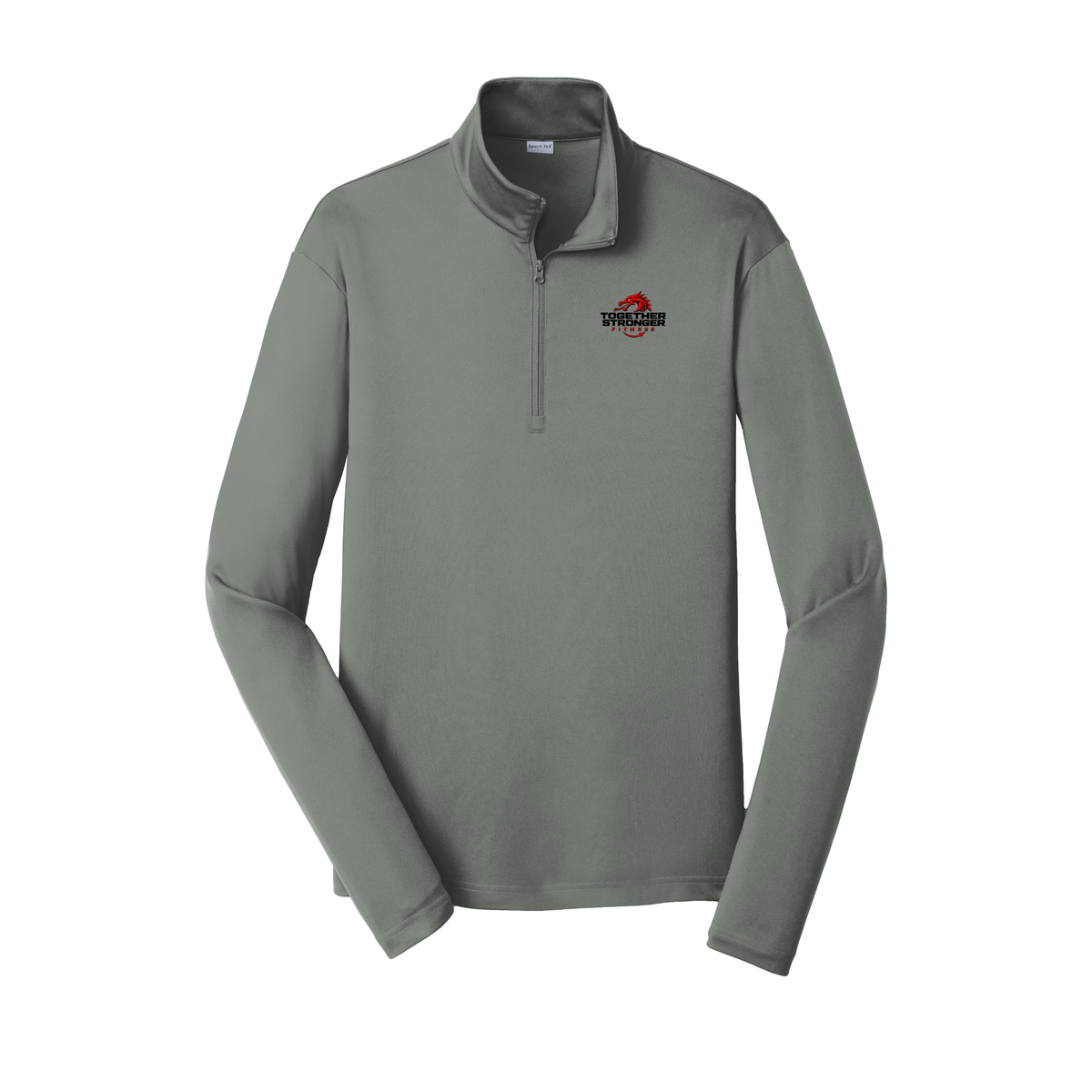 togetherstrongerfitness-lightweight-quarter-zip-dtf-leftchest-ST357-greyconcrete-flat-front
