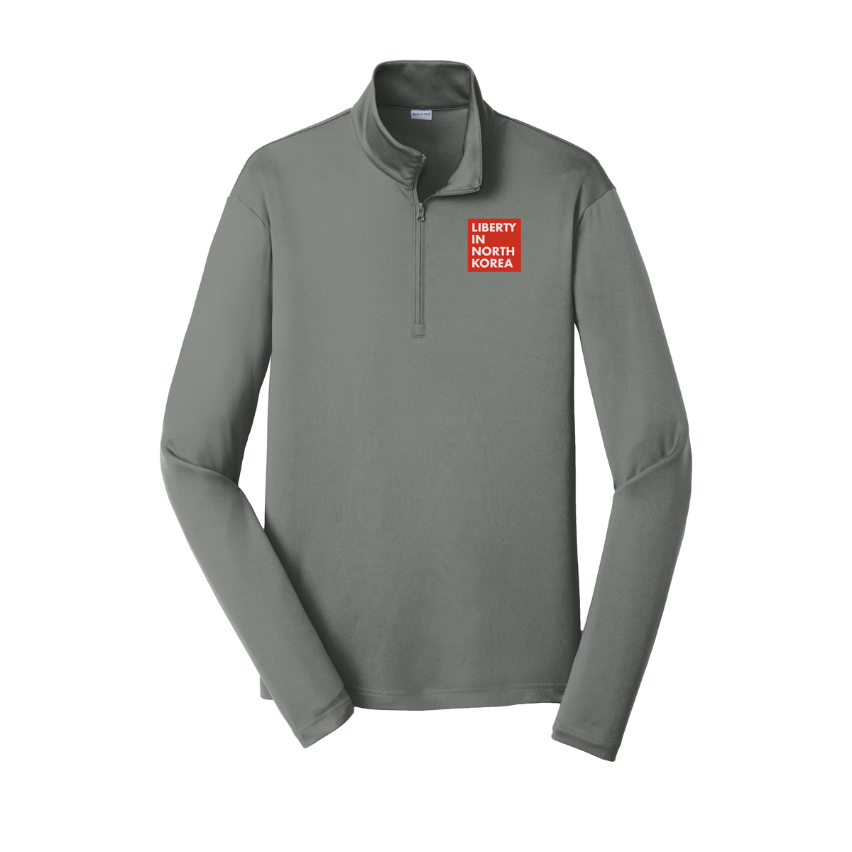 libertyinnorthkorea-lightweight-quarter-zip-dtf-leftchest-ST357-greyconcrete-flat-front