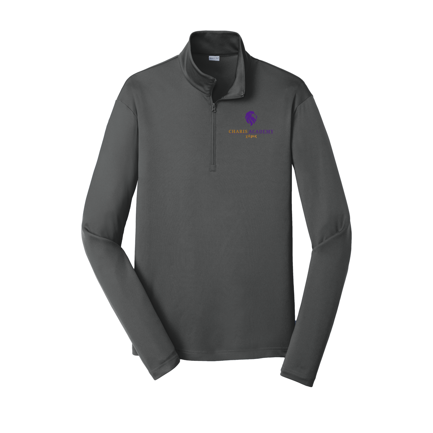 cahazleton-lightweight-quarter-zip-dtf-leftchest-ST357-irongrey-flat-front