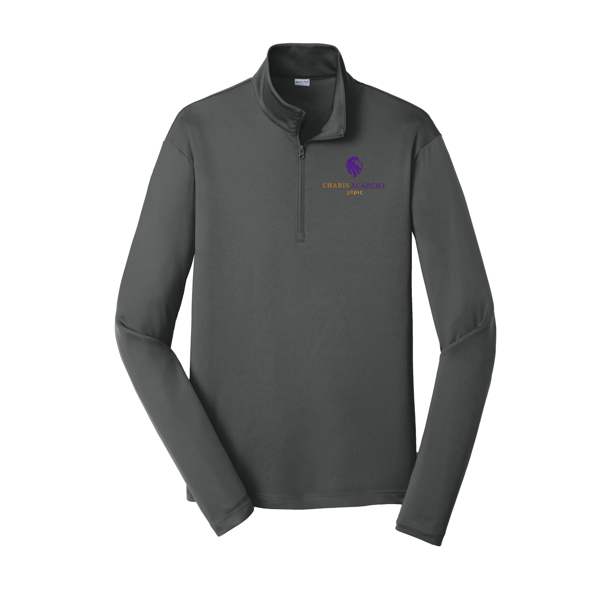 cahazleton-lightweight-quarter-zip-dtf-leftchest-ST357-irongrey-flat-front