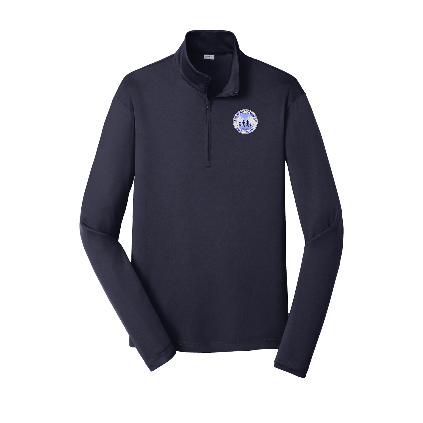 acpeds-lightweight-quarter-zip-dtf-leftchest-ST357-truenavy-flat-front