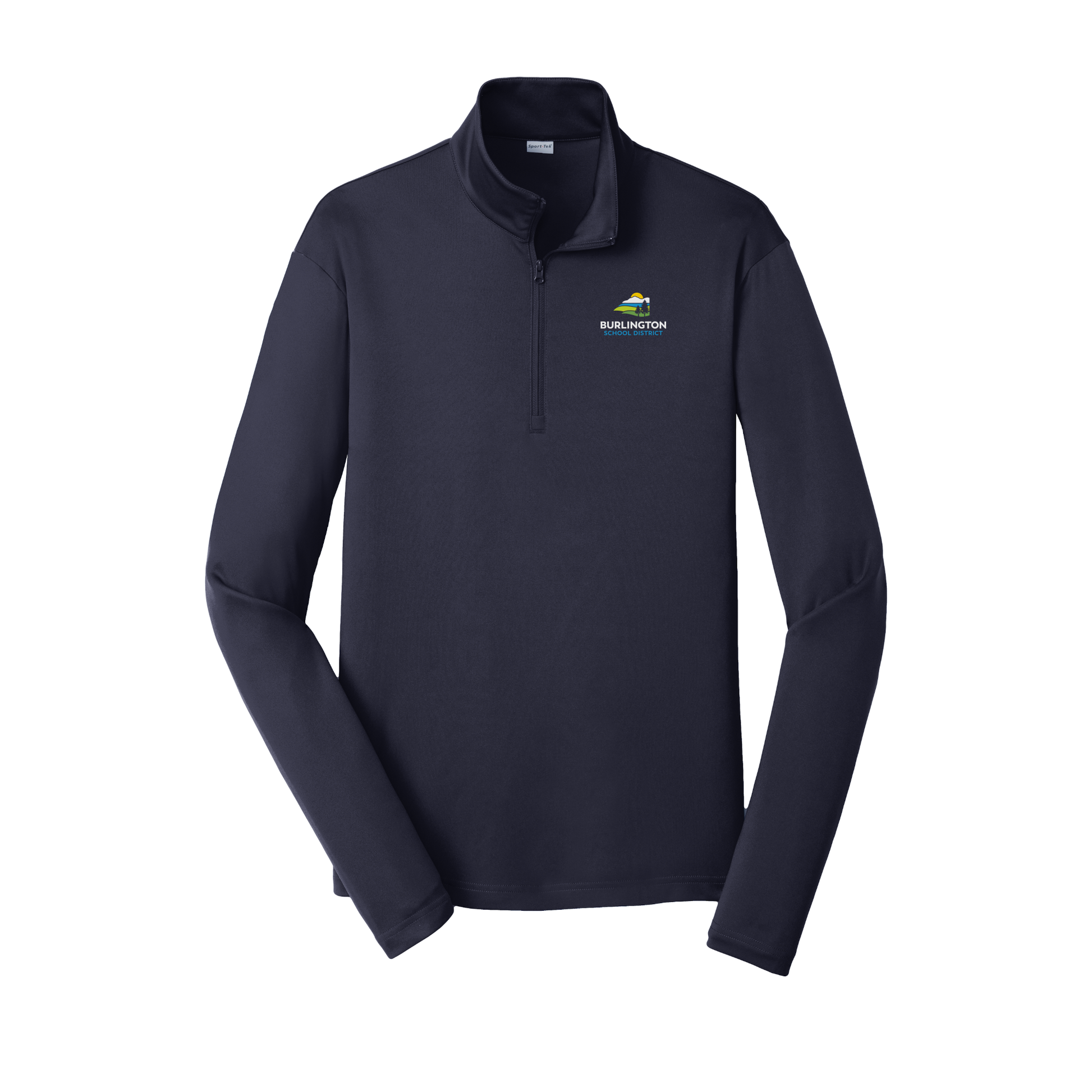 bsdvt-lightweight-quarter-zip-dtf-leftchest-ST357-truenavy-flat-front