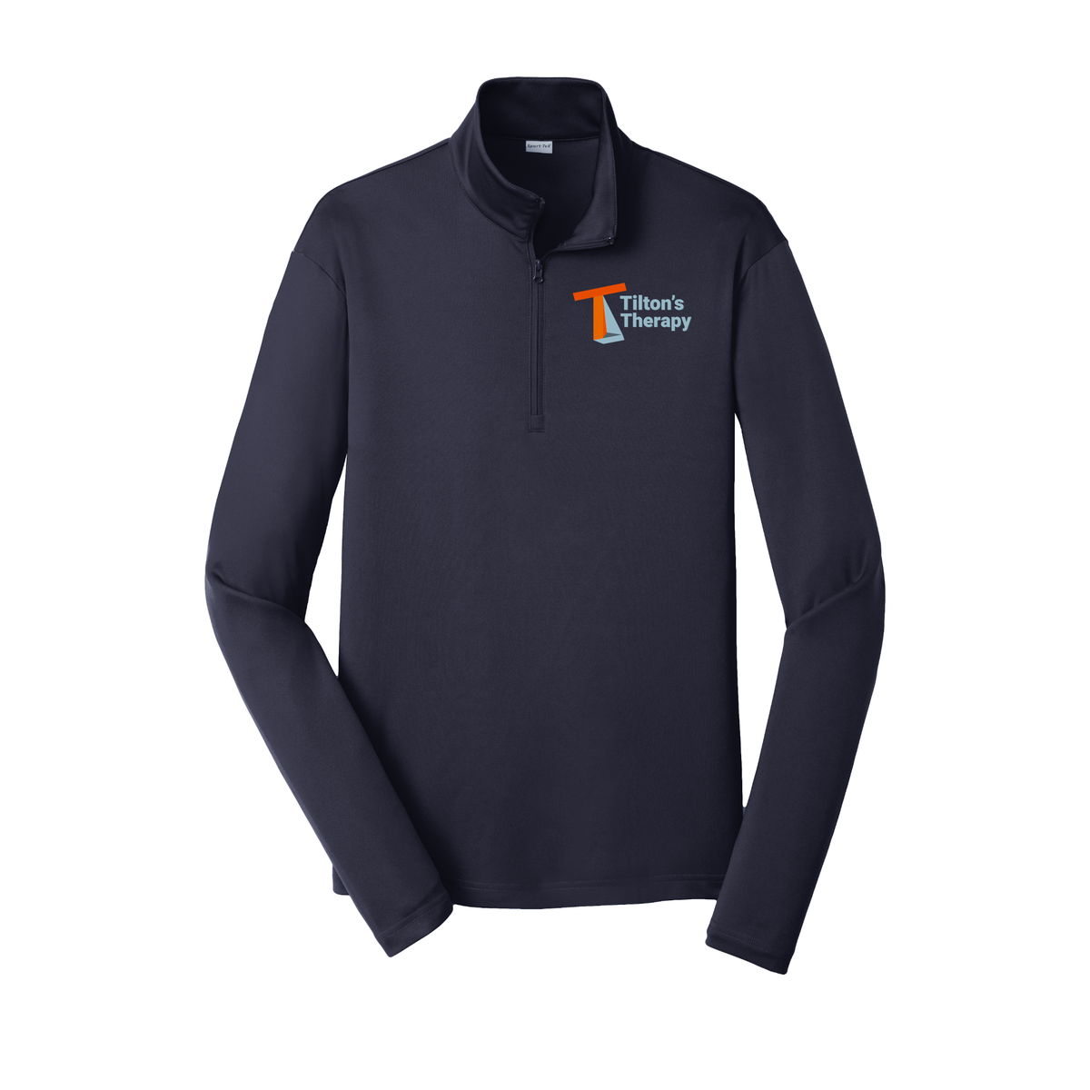 tiltonstherapy-lightweight-quarter-zip-dtf-leftchest-ST357-truenavy-flat-front