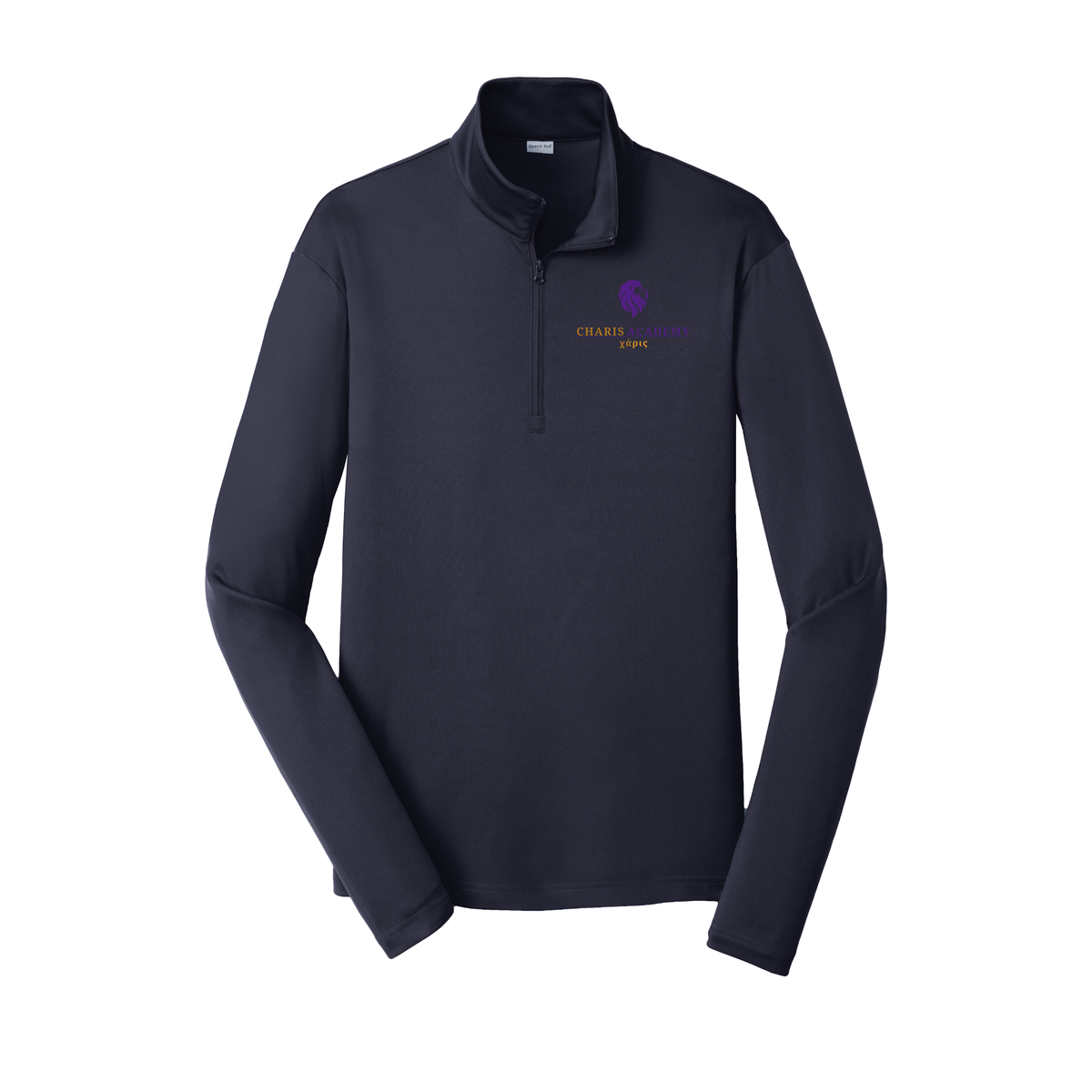 cahazleton-lightweight-quarter-zip-dtf-leftchest-ST357-truenavy-flat-front