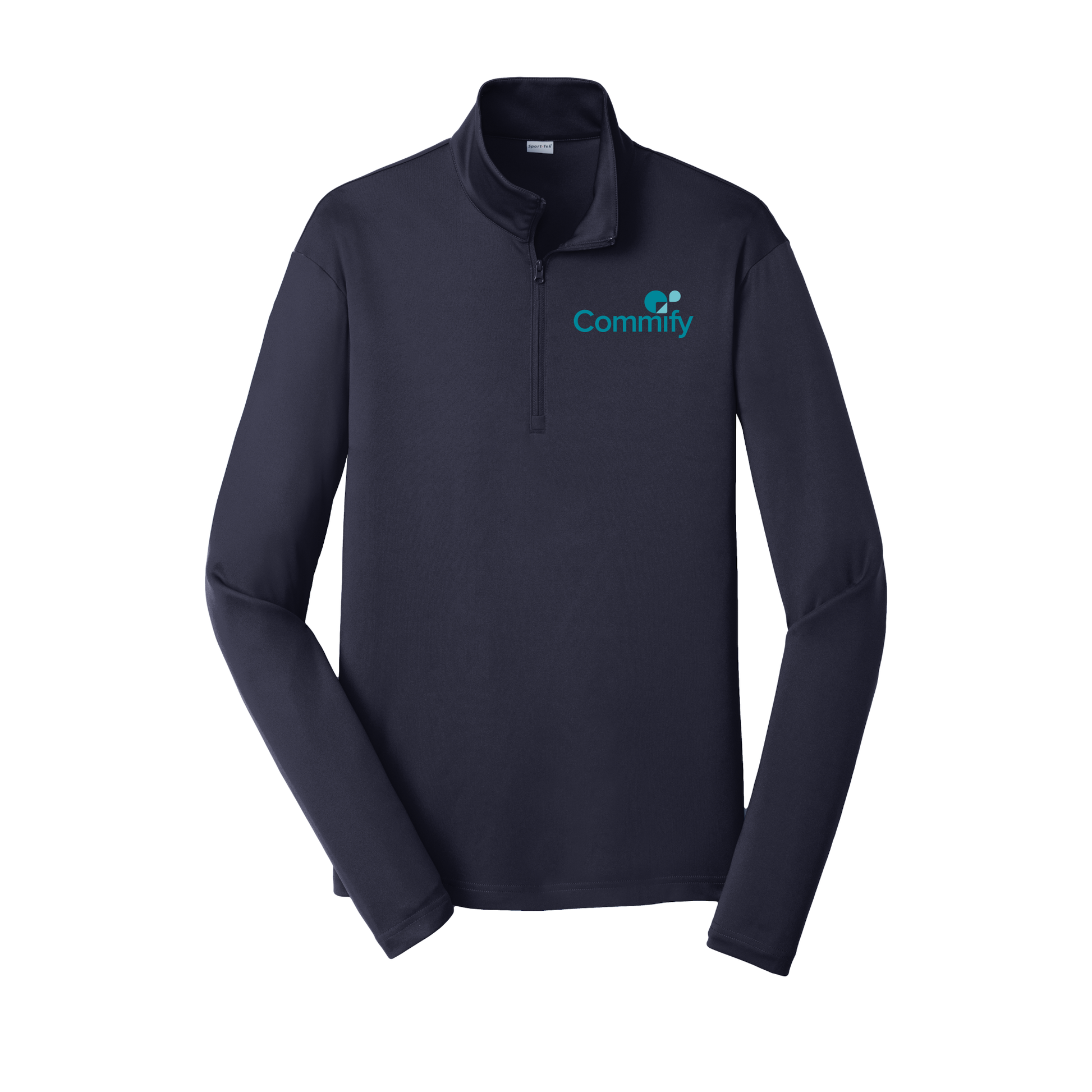 commify-lightweight-quarter-zip-dtf-leftchest-ST357-truenavy-flat-front