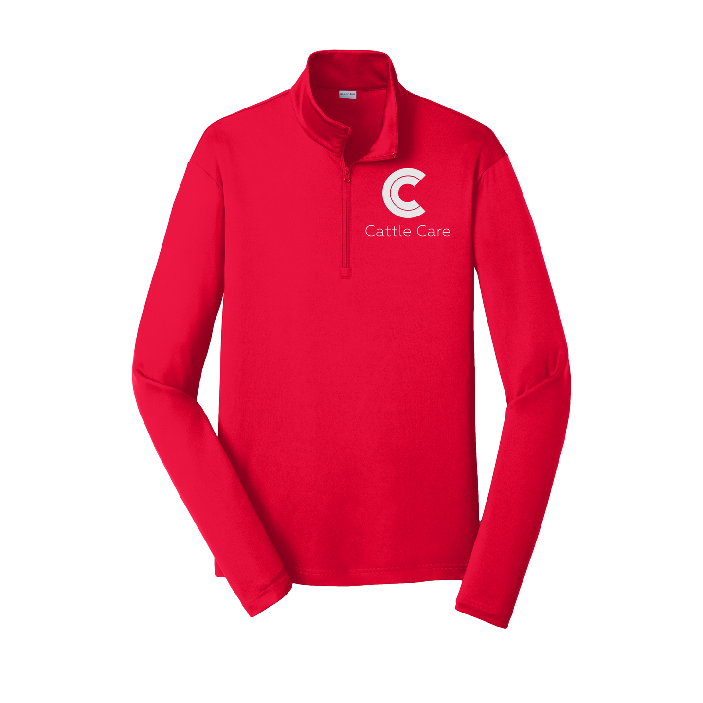 cattle-care-lightweight-quarter-zip-dtf-leftchest-ST357-truered-flat-front