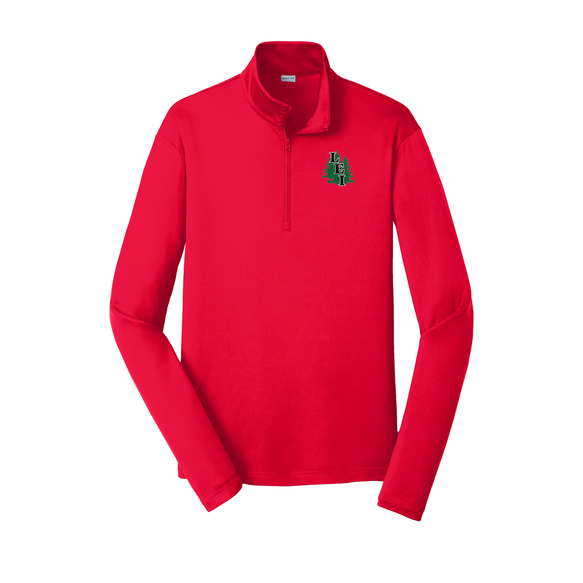 leisite-lightweight-quarter-zip-dtf-leftchest-ST357-truered-flat-front