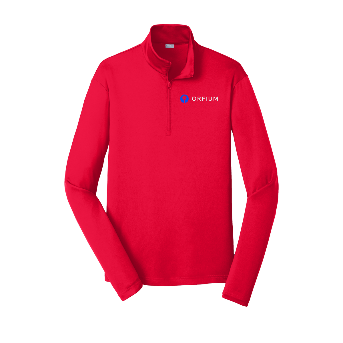 orfium-lightweight-quarter-zip-dtf-leftchest-ST357-truered-flat-front