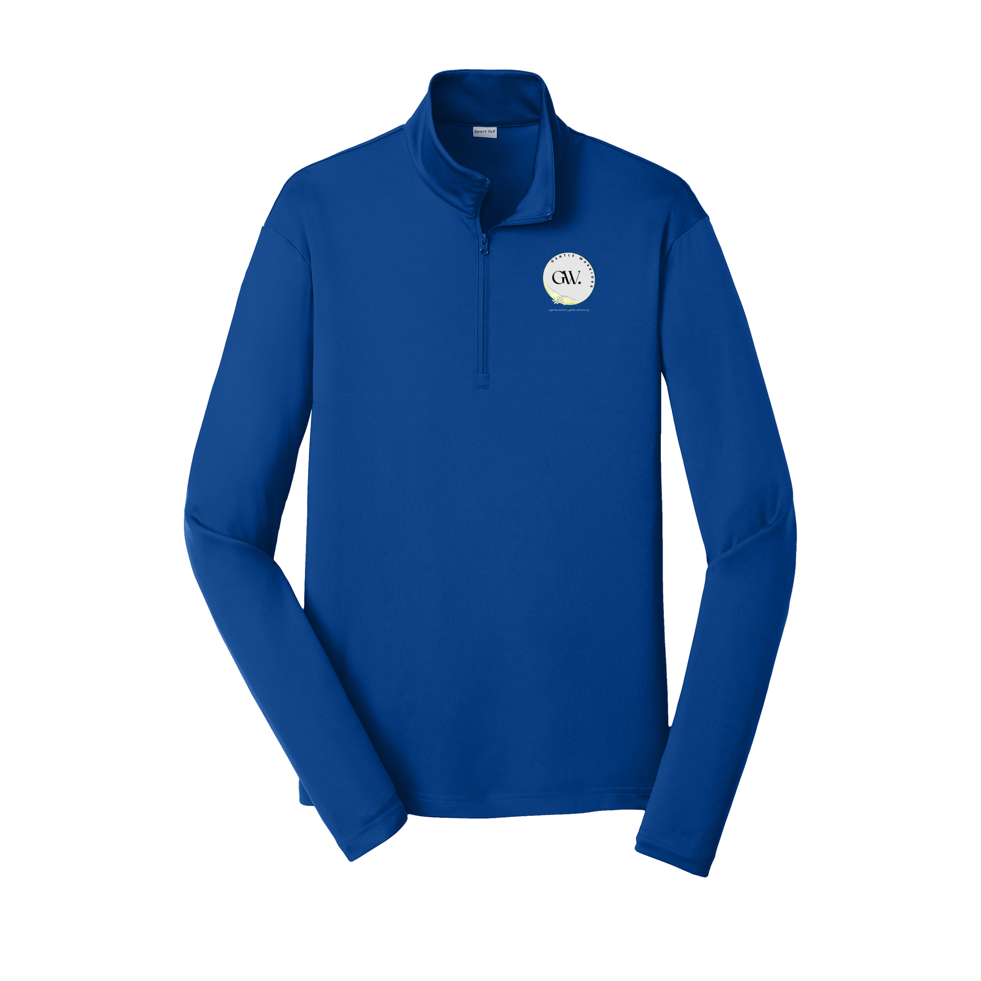 gentle-warriors-lightweight-quarter-zip-dtf-leftchest-ST357-trueroyal-flat-front