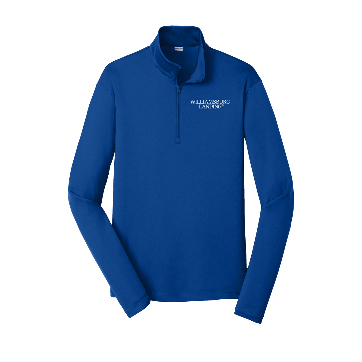williamsburglanding-lightweight-quarter-zip-dtf-leftchest-ST357-trueroyal-flat-front