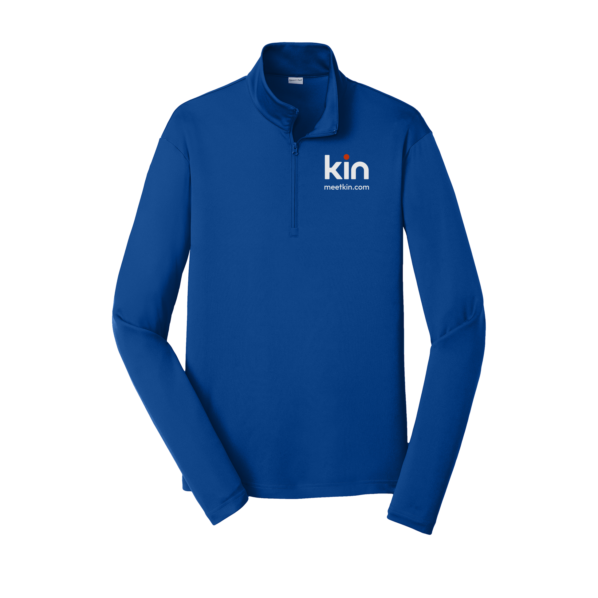 kin-lightweight-quarter-zip-dtf-leftchest-ST357-trueroyal-flat-front