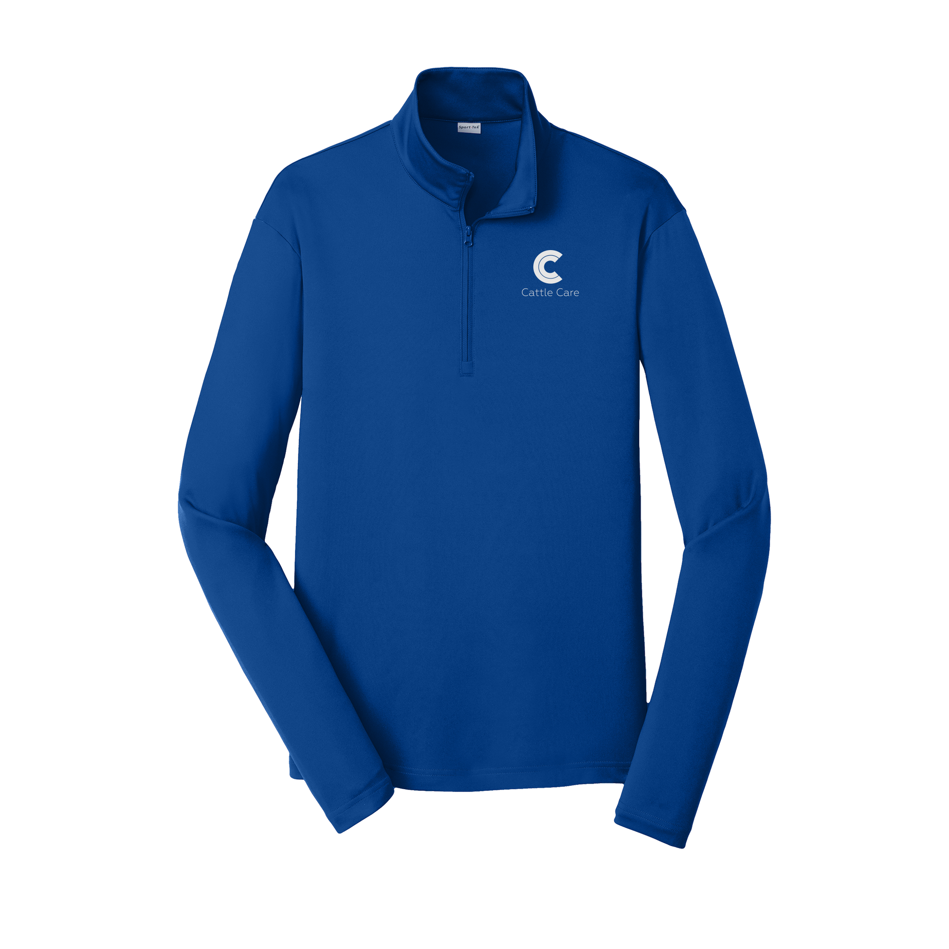 cattle-care-lightweight-quarter-zip-dtf-leftchest-ST357-trueroyal-flat-front
