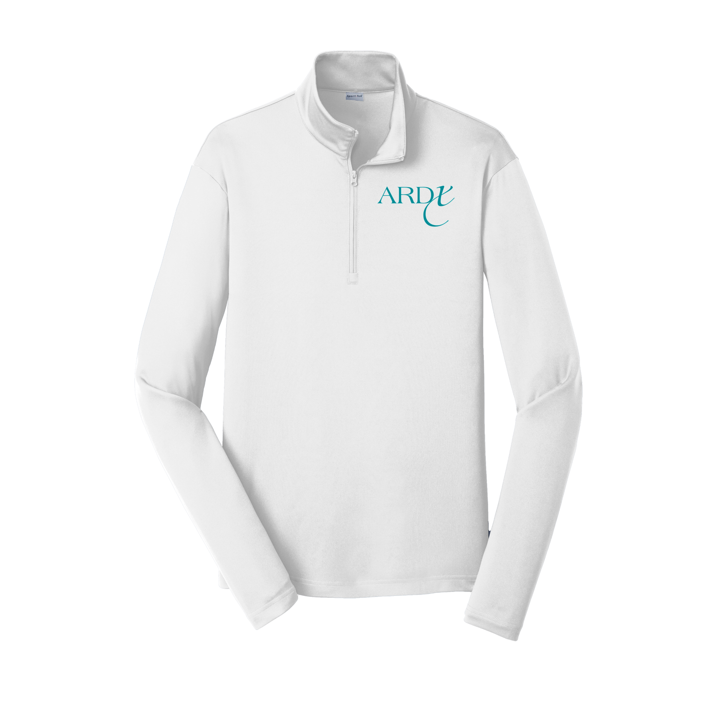 ardx-lightweight-quarter-zip-dtf-leftchest-ST357-white-flat-front